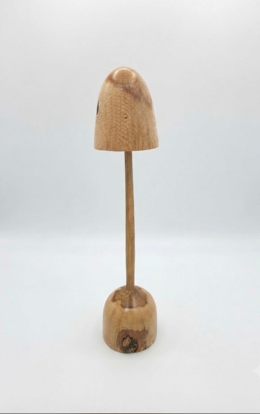Artisan Folk Art Wood-Turned Decorative Mushroom Sculpture Sign Peter Guglielmo